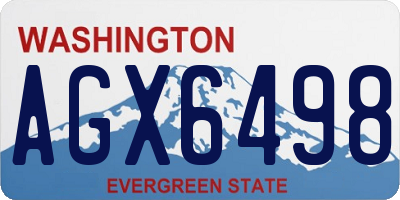 WA license plate AGX6498