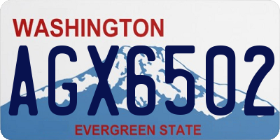 WA license plate AGX6502