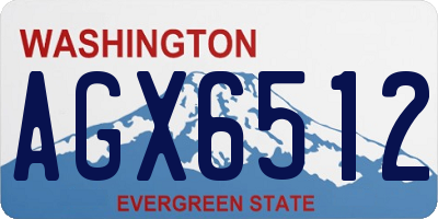 WA license plate AGX6512