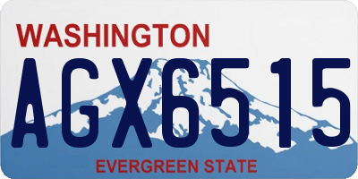 WA license plate AGX6515