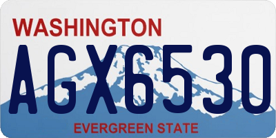 WA license plate AGX6530