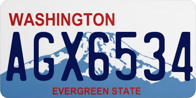 WA license plate AGX6534
