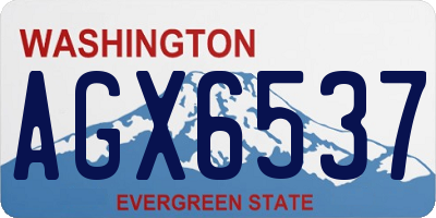 WA license plate AGX6537