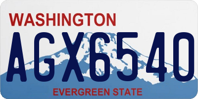 WA license plate AGX6540