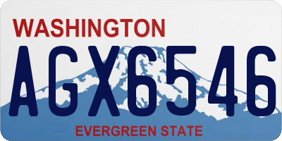 WA license plate AGX6546