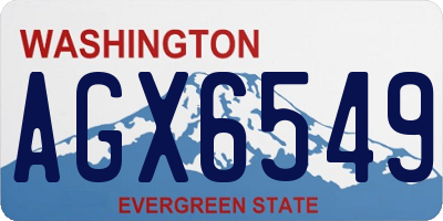 WA license plate AGX6549