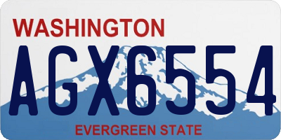 WA license plate AGX6554