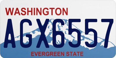 WA license plate AGX6557