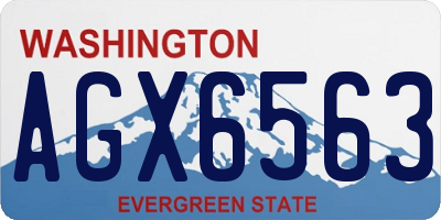 WA license plate AGX6563
