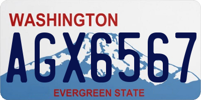 WA license plate AGX6567