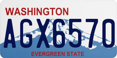 WA license plate AGX6570
