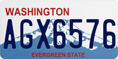 WA license plate AGX6576