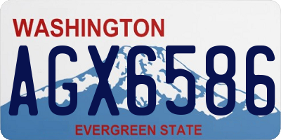WA license plate AGX6586