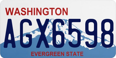 WA license plate AGX6598