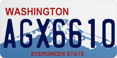 WA license plate AGX6610