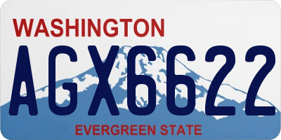 WA license plate AGX6622