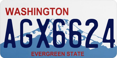 WA license plate AGX6624