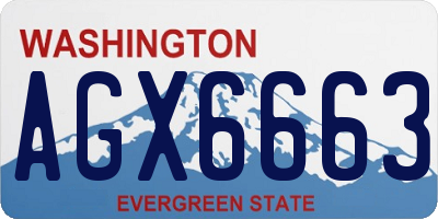 WA license plate AGX6663
