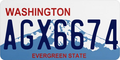 WA license plate AGX6674