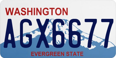 WA license plate AGX6677