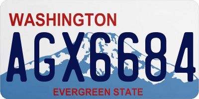 WA license plate AGX6684