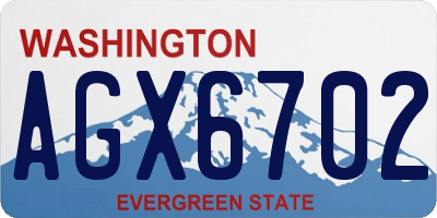 WA license plate AGX6702