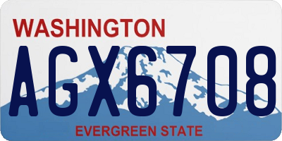 WA license plate AGX6708