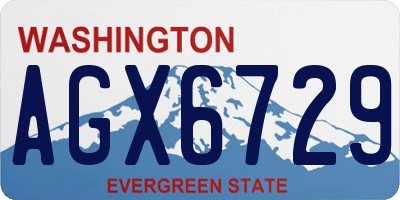 WA license plate AGX6729