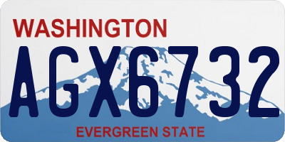 WA license plate AGX6732