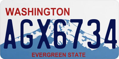 WA license plate AGX6734