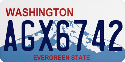 WA license plate AGX6742