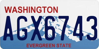 WA license plate AGX6743