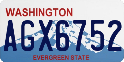 WA license plate AGX6752