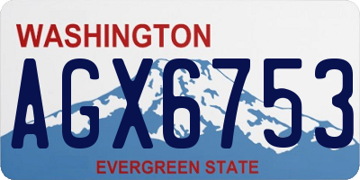 WA license plate AGX6753