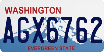 WA license plate AGX6762