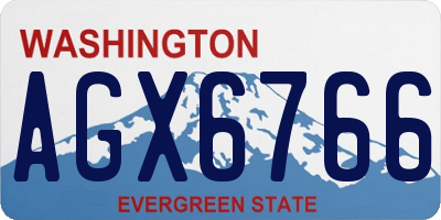 WA license plate AGX6766