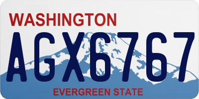 WA license plate AGX6767
