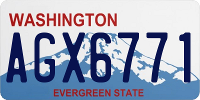 WA license plate AGX6771