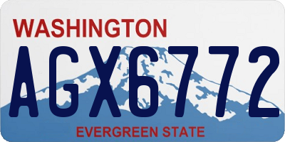 WA license plate AGX6772