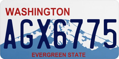 WA license plate AGX6775