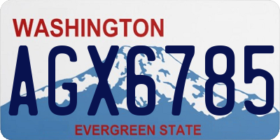 WA license plate AGX6785