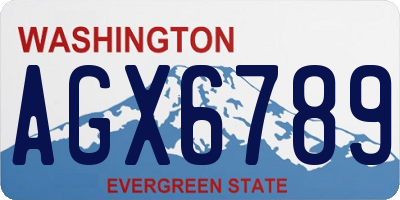 WA license plate AGX6789