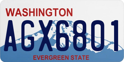 WA license plate AGX6801