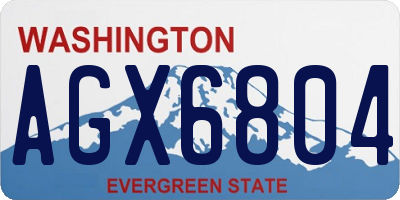 WA license plate AGX6804