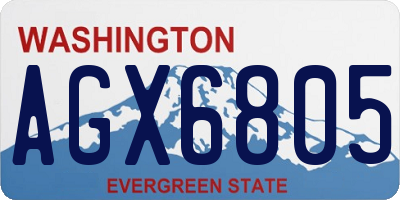 WA license plate AGX6805