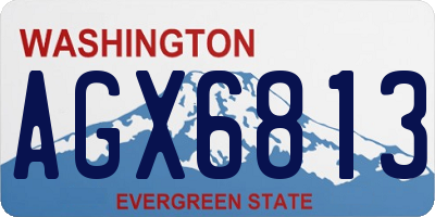 WA license plate AGX6813