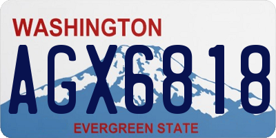 WA license plate AGX6818