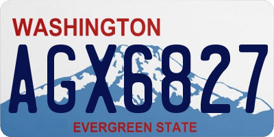WA license plate AGX6827