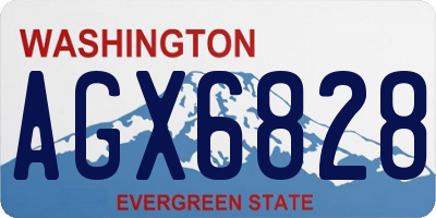 WA license plate AGX6828