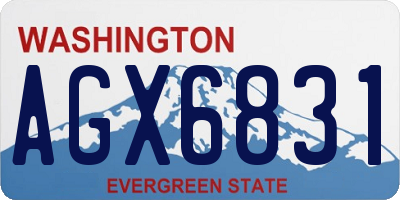 WA license plate AGX6831